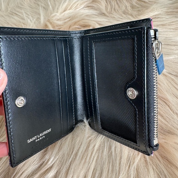 ❌❌❌SOLD❌❌❌Authentic NWT YSL Yves Saint Laurent Unisex Palm Tree Sunset Wallet - Picture 3 of 4